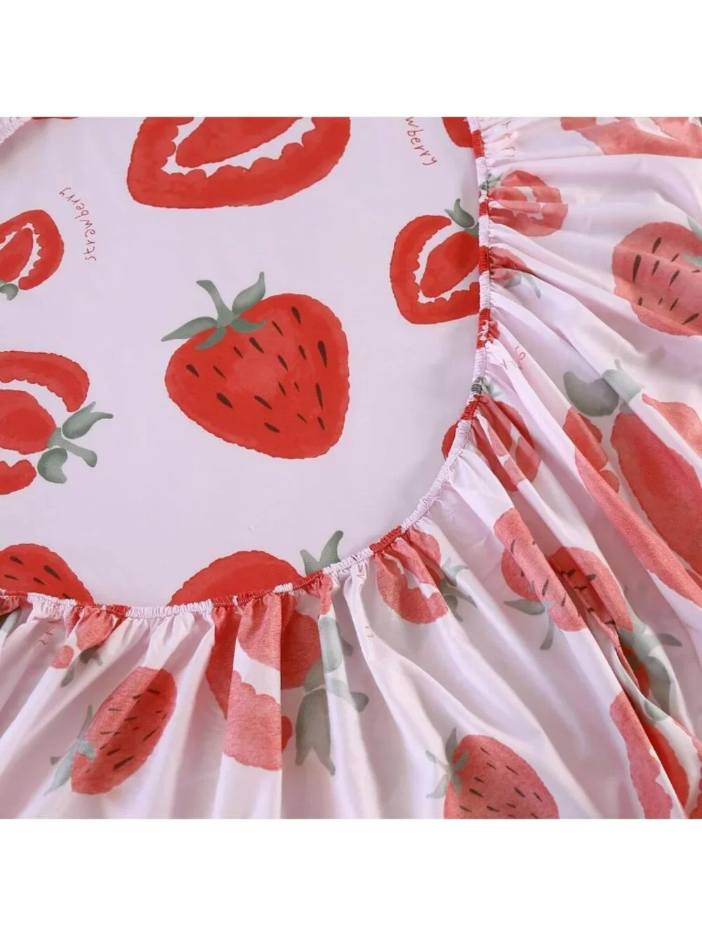 Cute Pink Strawberry Queen Sheet Set - Soft Microfiber Bedding for Kids & Teens